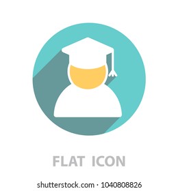 Graduation cap icon. vector illustration