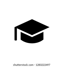 Graduation Cap Icon Vector Illustration Sign & Symbol Logo Template.Icon 