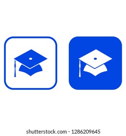 Graduation cap icon. Vector illustration