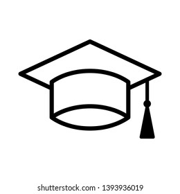 Graduation Cap Icon Vector Illustration Logo Template