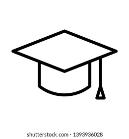 Graduation Cap Icon Vector Illustration Logo Template