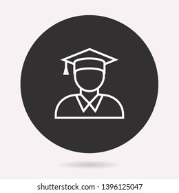 Graduation cap icon. Vector illustration isolated. Simple pictogram for graphic and web design.