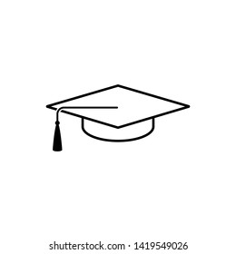 Graduation Cap Icon Vector Illustration - Vector