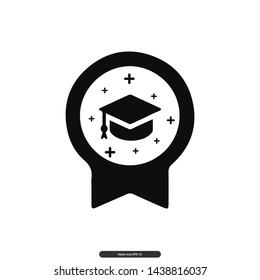 Graduation cap Icon Vector Illustration Logo Template