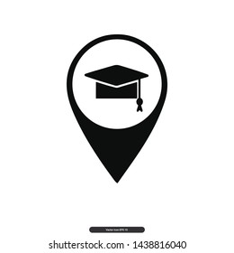 Graduation cap Icon Vector Illustration Logo Template