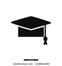 Graduation cap Icon Vector Illustration Logo Template