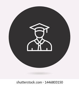 Graduation cap icon. Vector illustration isolated. Simple pictogram for graphic and web design.