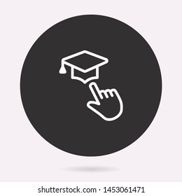 Graduation cap icon. Vector illustration isolated. Simple pictogram for graphic and web design.