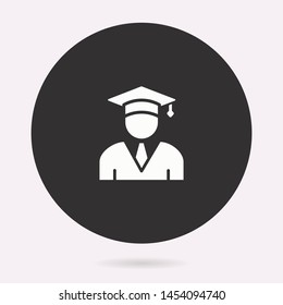 Graduation cap icon. Vector illustration isolated. Simple pictogram for graphic and web design.
