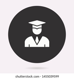 Graduation cap icon. Vector illustration isolated. Simple pictogram for graphic and web design.