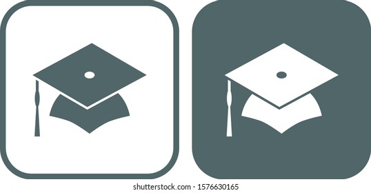 Graduation cap icon. Vector illustration