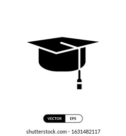 Graduation Cap icon vector illustration logo template for many purpose. Isolated on white background.