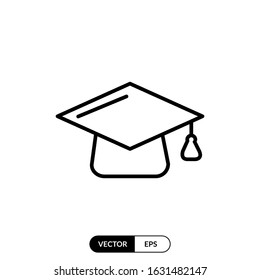 Graduation Cap icon vector illustration logo template for many purpose. Isolated on white background.