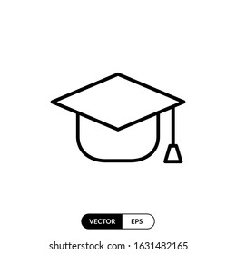 Graduation Cap icon vector illustration logo template for many purpose. Isolated on white background.