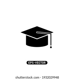 Graduation cap icon vector illustration logo template for many purpose. Isolated on white background.
