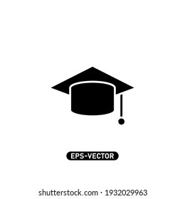 Graduation Cap Icon Vector Illustration Logo Template For Many Purpose. Isolated On White Background.