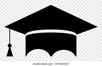 Graduation cap icon. Vector Illustration isolated on transparent background
