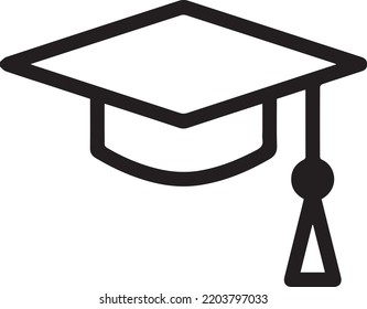 Graduation cap icon vector illustration logo template for many purpose. Isolated on white background.
