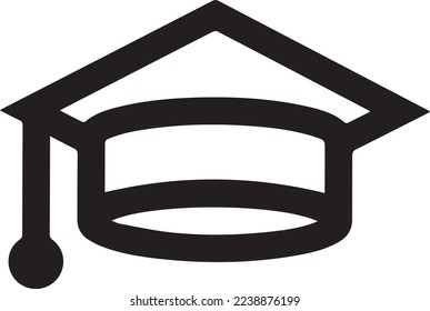 Graduation cap icon vector illustration logo template for many purpose. Isolated on white background.
