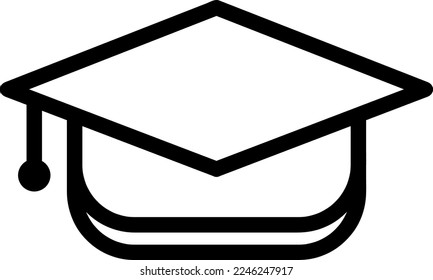 Graduationsmütze Symbol, Vektorgrafik-Logo-Vorlage auf weißem Hintergrund.