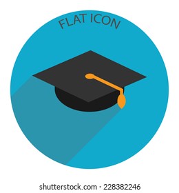 Graduation cap icon. Vector illustration