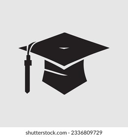 Graduation cap icon vector illustration logo template for many purpose. Isolated on white background.
