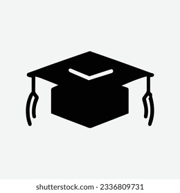 Graduation cap icon vector illustration logo template for many purpose. Isolated on white background.
