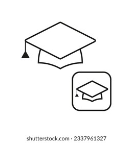 Graduation cap icon. Vector illustration. EPS 10.