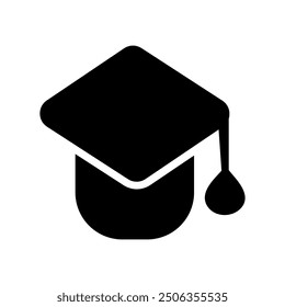 Ilustración vectorial de icono de tapa de graduación. signo de Educación