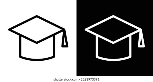 Graduation cap icon vector, illustration logo template in trendy style