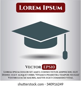 Graduation cap icon vector illustration