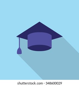 graduation cap icon. vector illustration