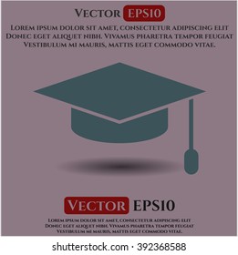 Ilustración vectorial del icono de la tapa de graduación