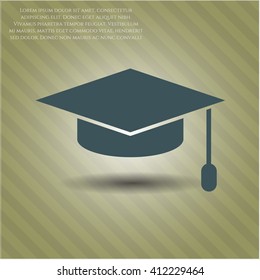 Ilustración vectorial del icono de la tapa de graduación
