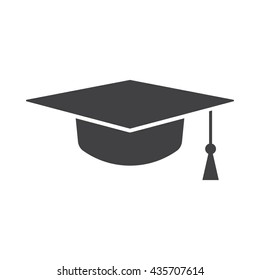 Graduation cap icon Vector Illustration on the white background.