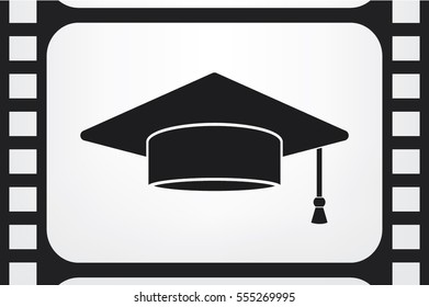 Graduation cap icon vector illustration.