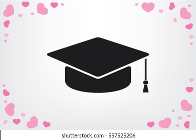 Graduation cap icon vector illustration 
