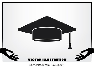 Graduation cap icon vector illustration eps10