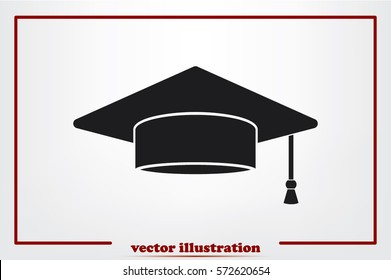Graduation cap icon vector illustration.