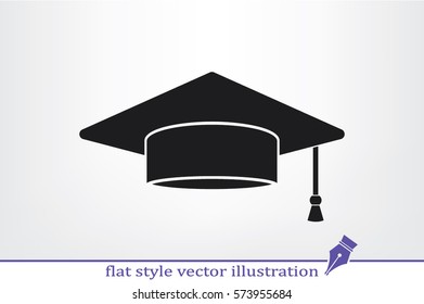Graduation cap icon vector illustration.