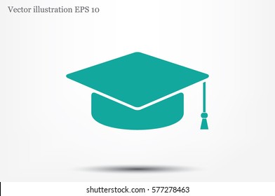 Graduation cap icon vector illustration.