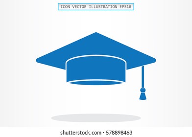 Graduation cap icon vector illustration.