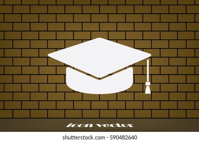 Graduation cap icon vector illustration.