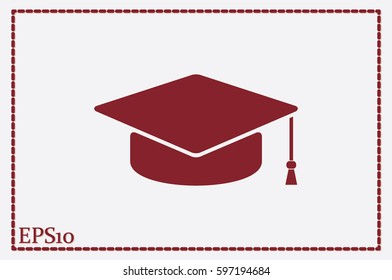 Graduation cap icon vector illustration eps10.