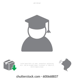 Graduation cap icon. vector illustration