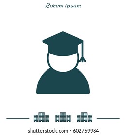 Graduation cap icon. vector illustration