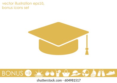 Graduation cap icon vector illustration eps10.