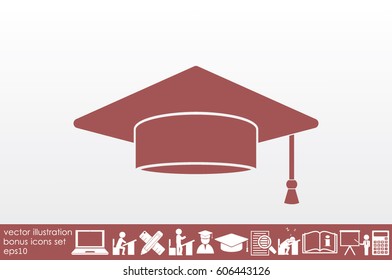 Graduation cap icon vector illustration eps10