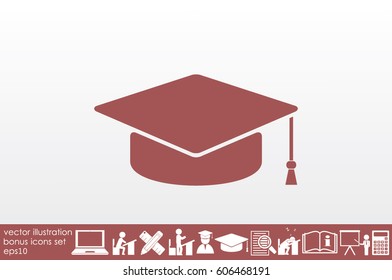 Graduation cap icon vector illustration eps10