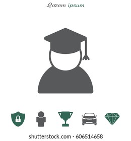 Graduation cap icon. vector illustration